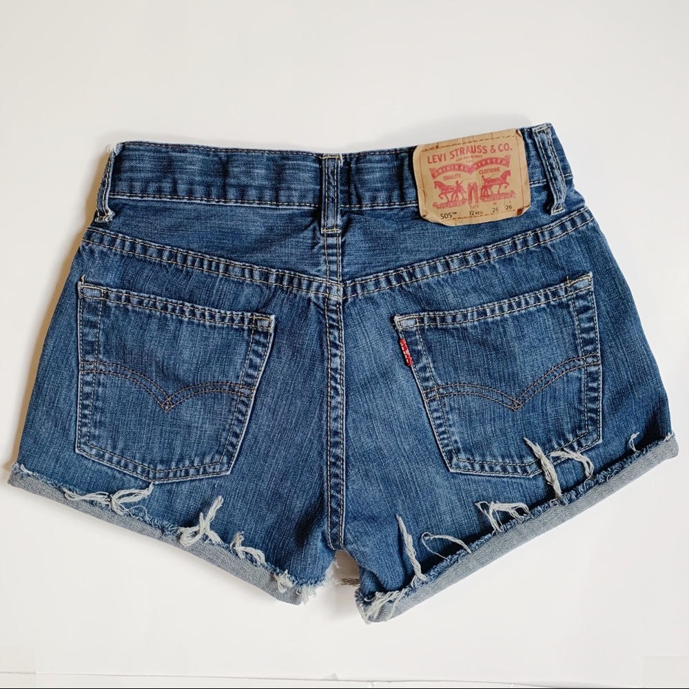 Levi’s 505 High Rise Rolled Hem Cutoff Shorts
